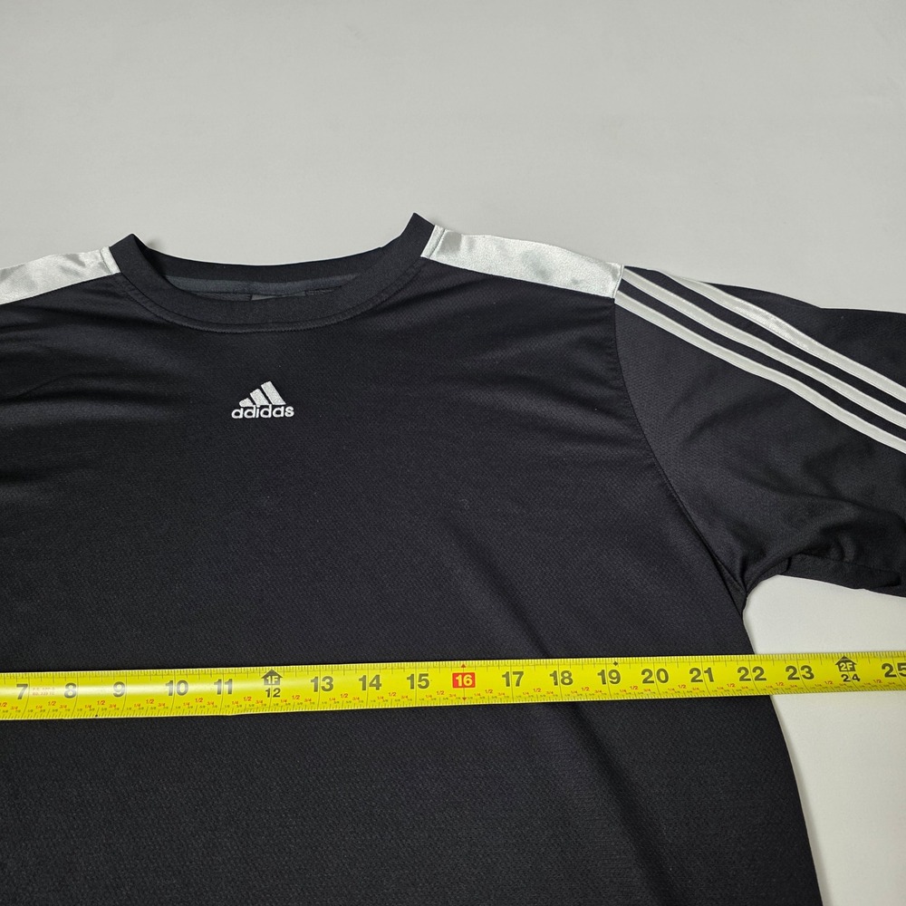 Adidas T-Shirt Men Large Black Active 360 Short Sleeve AZB004 Stripe Athletic - Picture 6 of 13